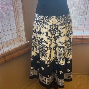 Elegant Black and White Floral Skirt